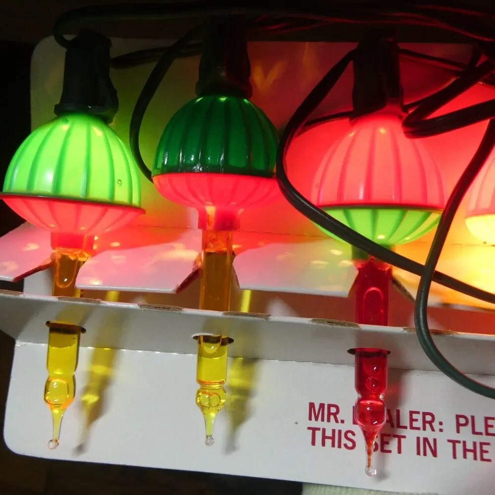 Sears Bubble Light Set of 7 Vintage Christmas Lights 9' String w/Box WORKS!